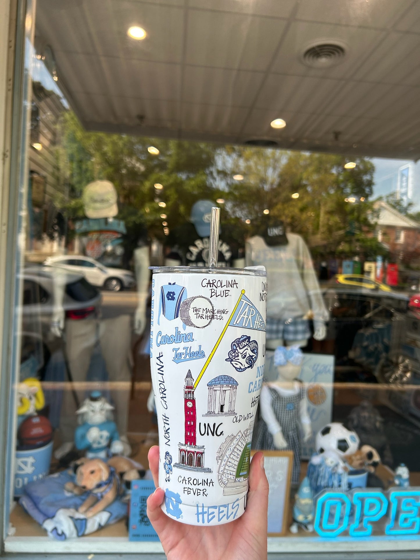 North Carolina Tar Heels Collage Stainless Steel Tumbler with Straw