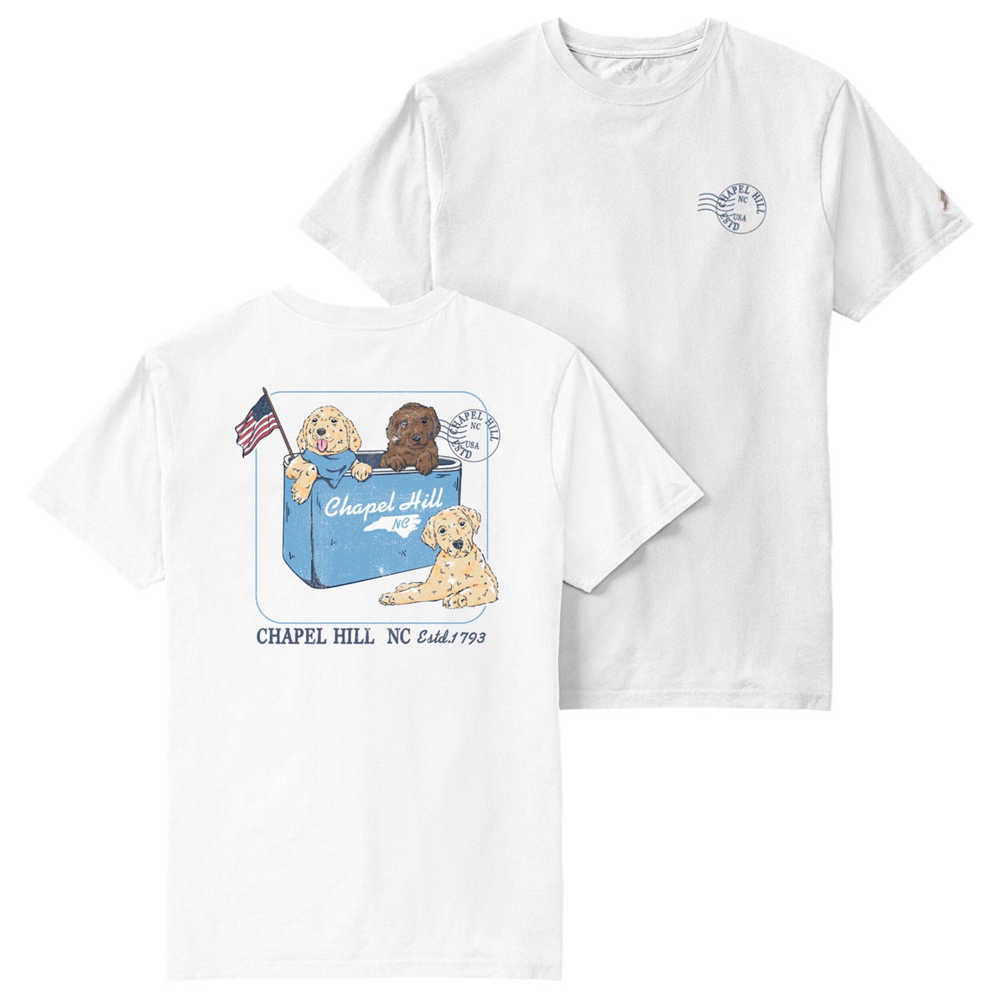 Chapel Hill Puppies in Cooler White T-Shirt