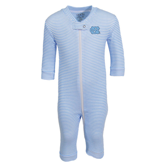Carolina Blue UNC Striped Long Sleeve Baby Onesie