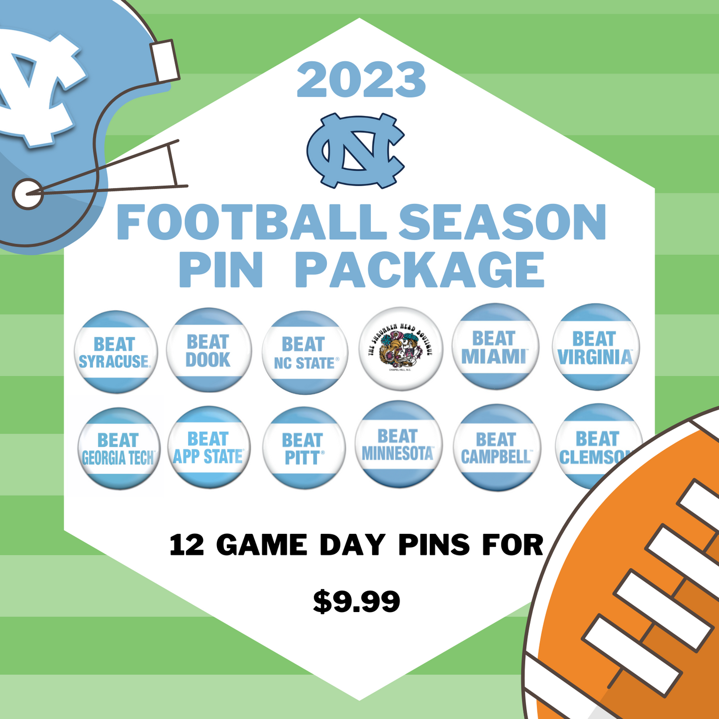 2023 Carolina Football Schedule Pin Package