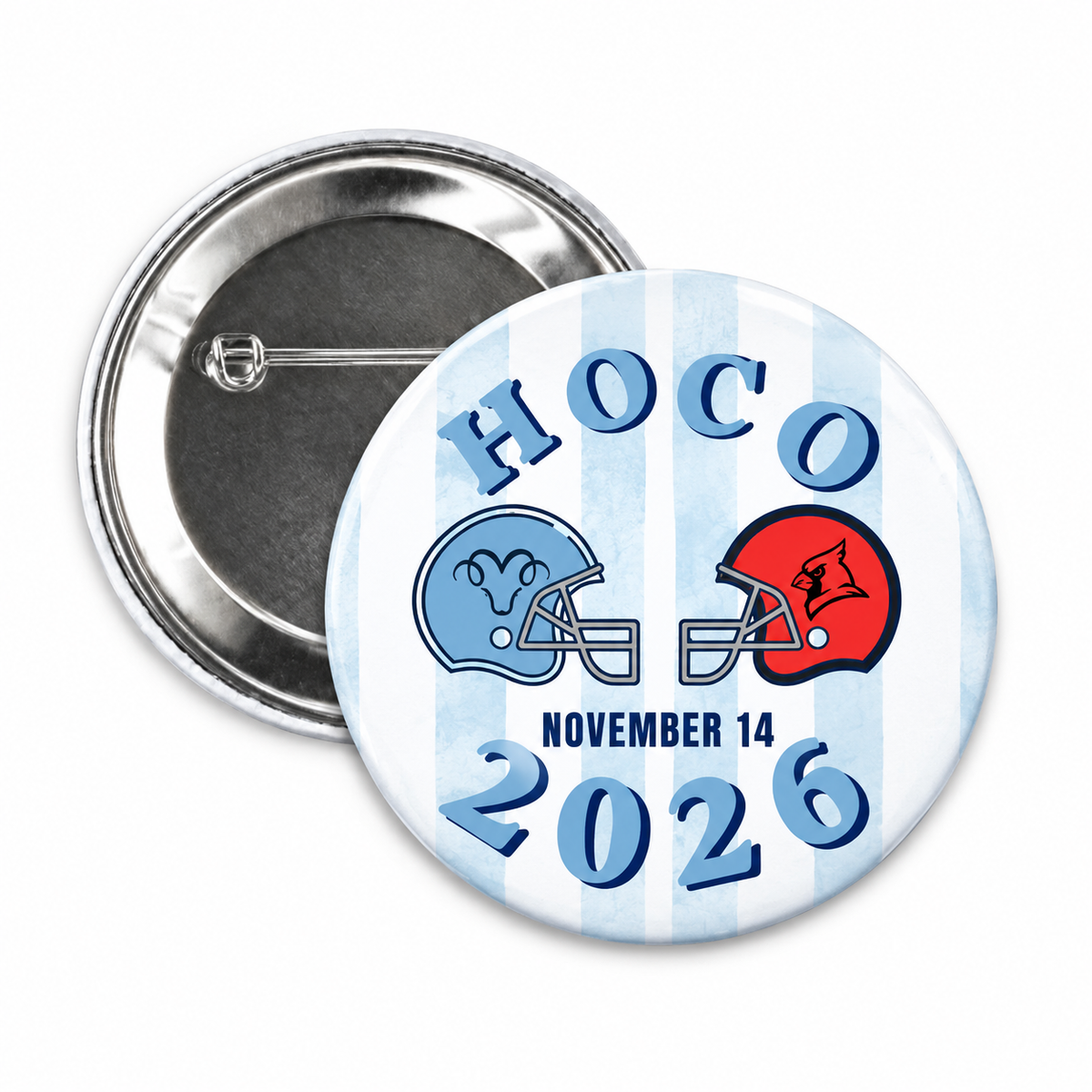 Homecoming Football 2026 Button Pin by Shrunken Head 2.25"