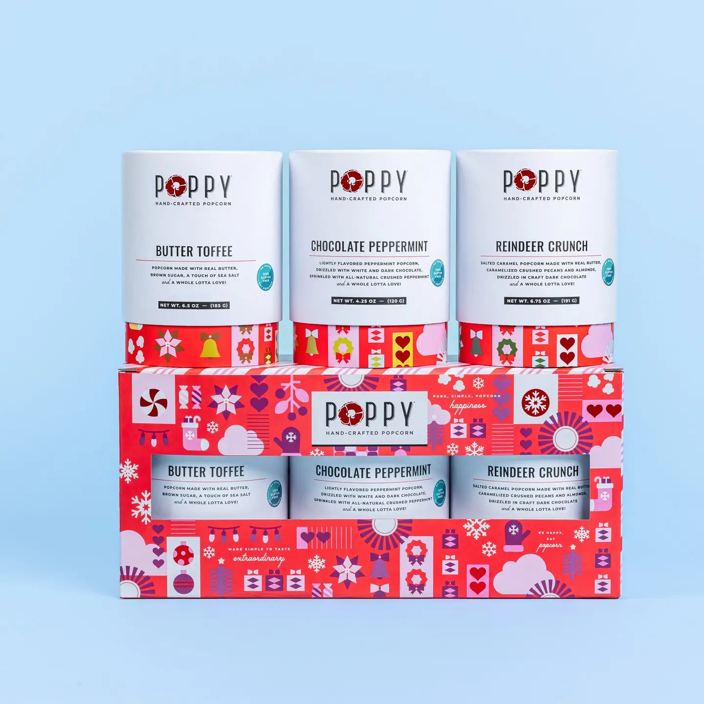 Holiday Cylinder Trio Popcorn