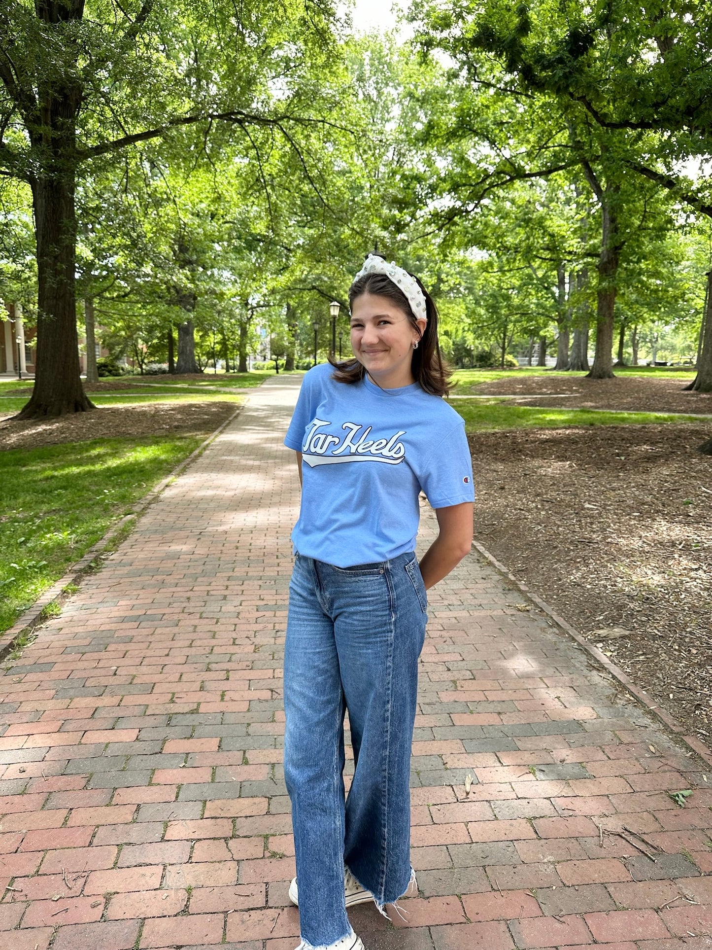 University of North Carolina White Logo Headband
