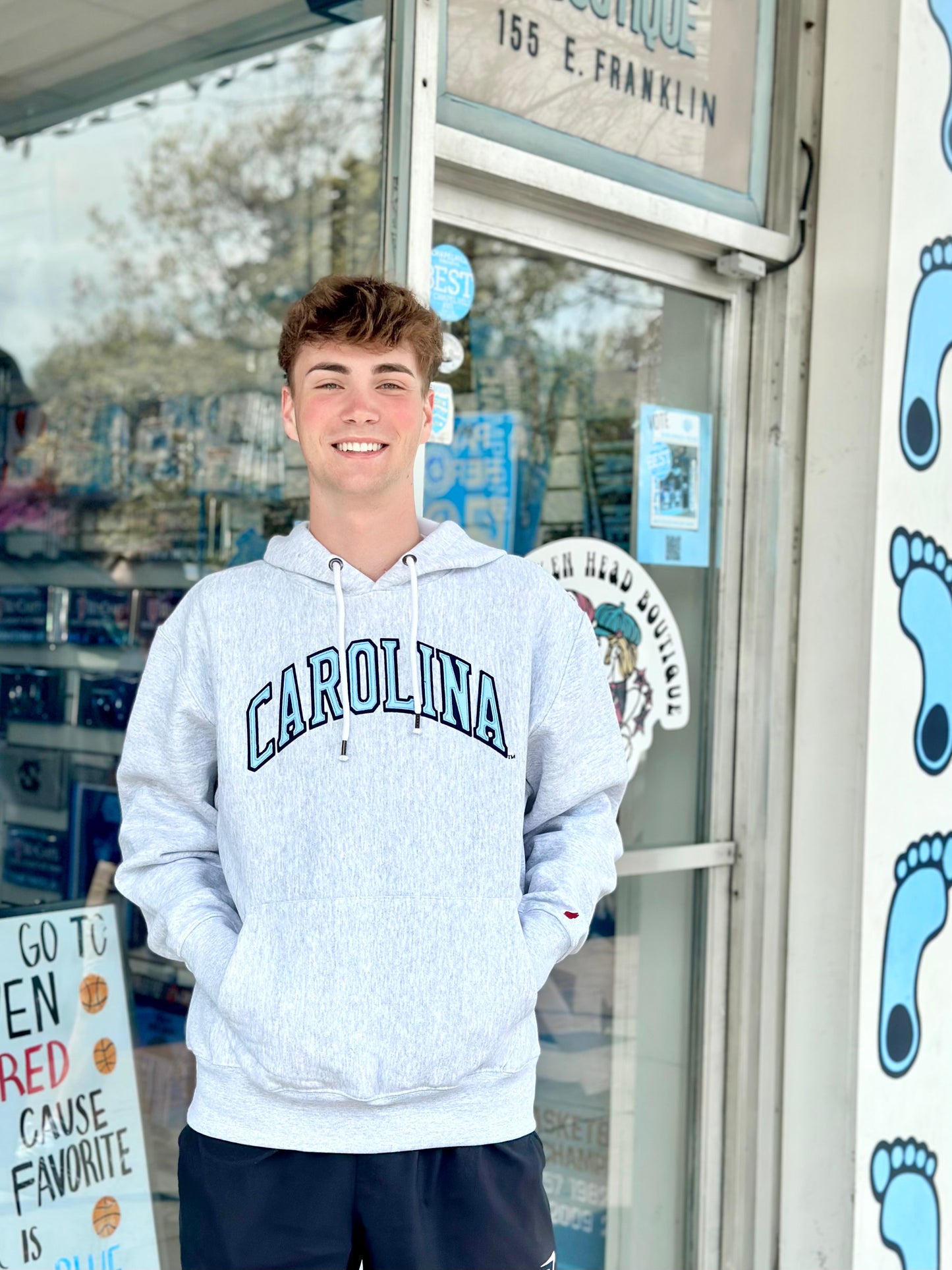 North Carolina Tar Heels Heavyweight Hoodie with Felt Letters