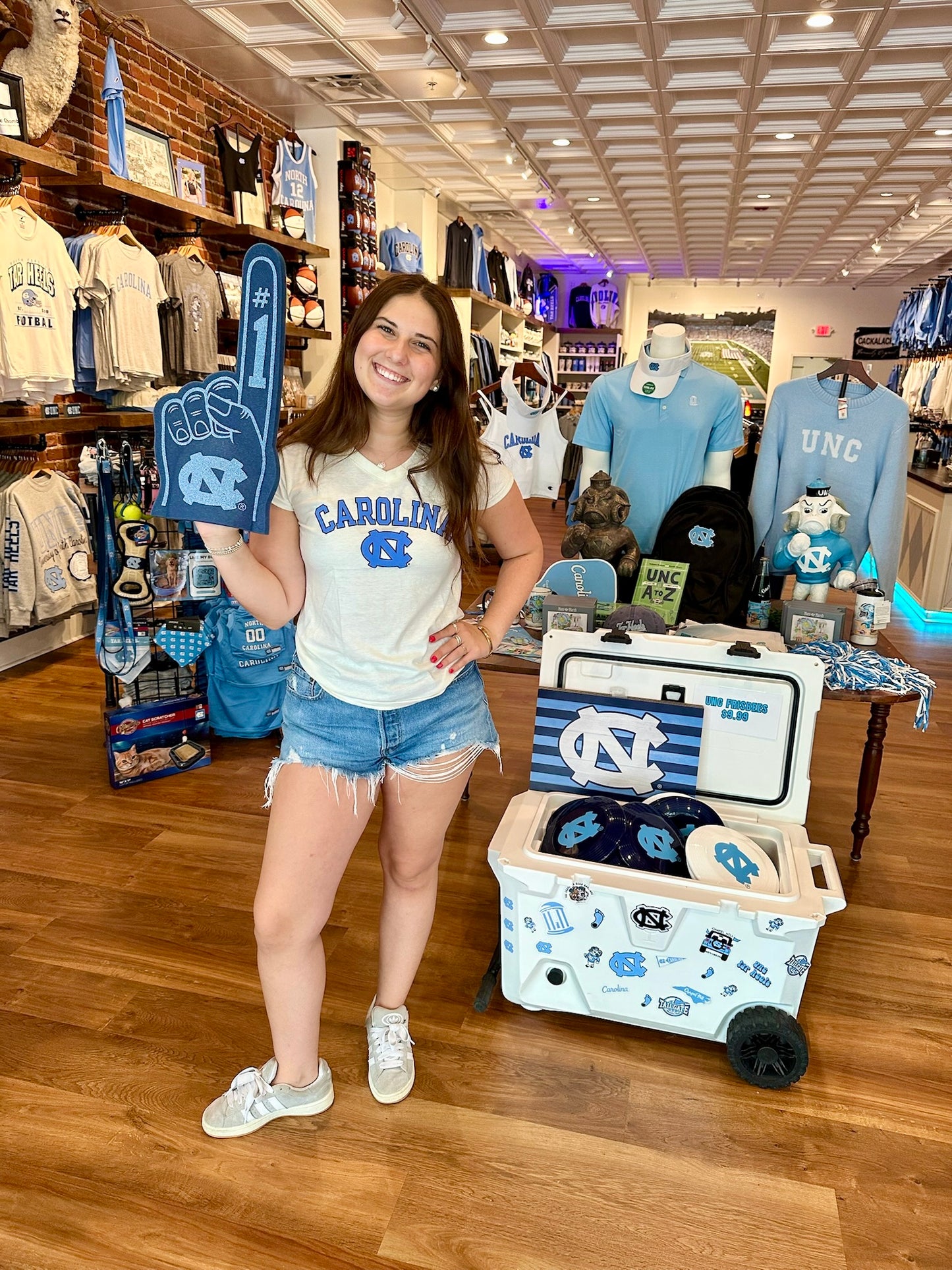 Carolina Tar Heels Basic White Women's V-Neck Top