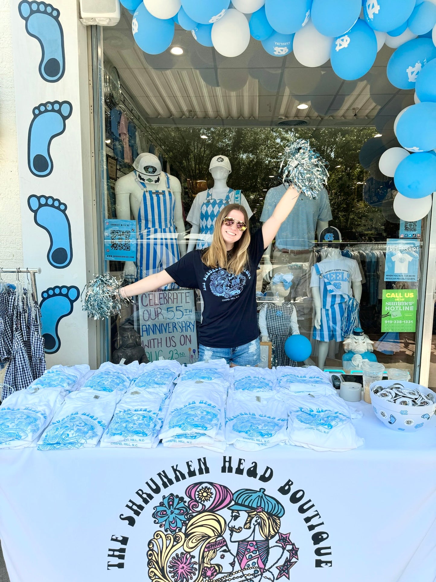 Shrunken Head Boutique Logo T-Shirt in Navy Soft Blend Material