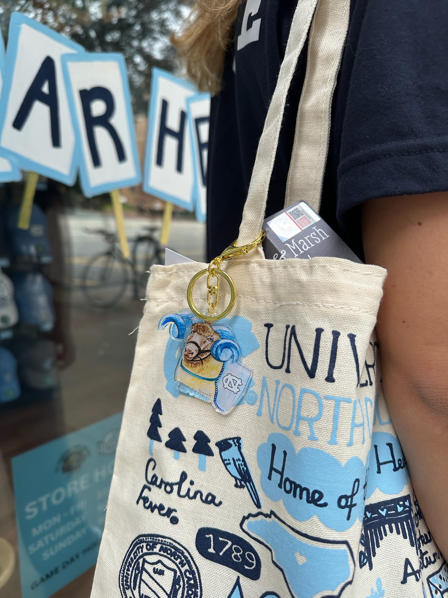University of North Carolina Rameses Acrylic Keychain