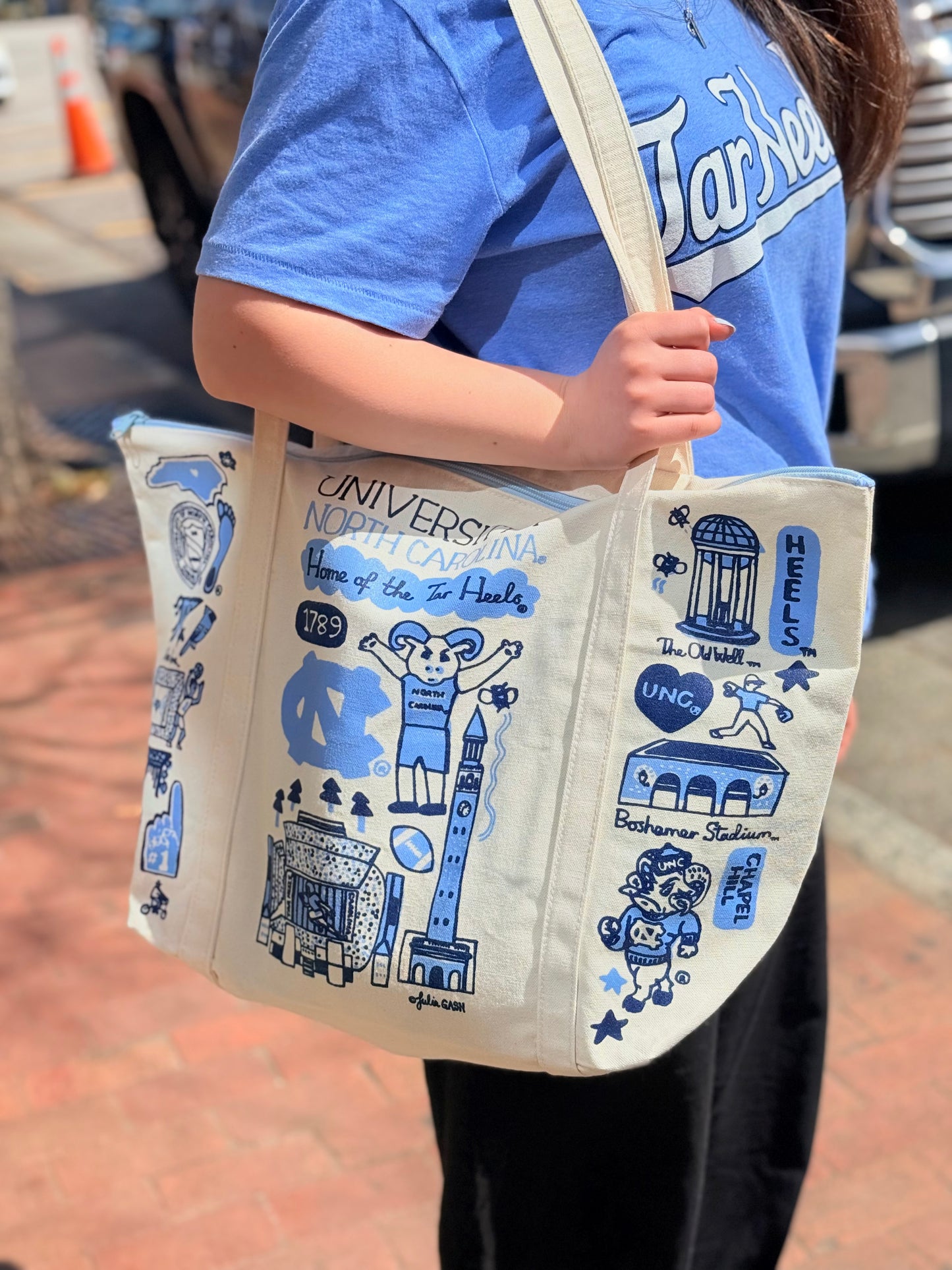 UNC Tar Heels Weekend Tote Bag by Julia Gash