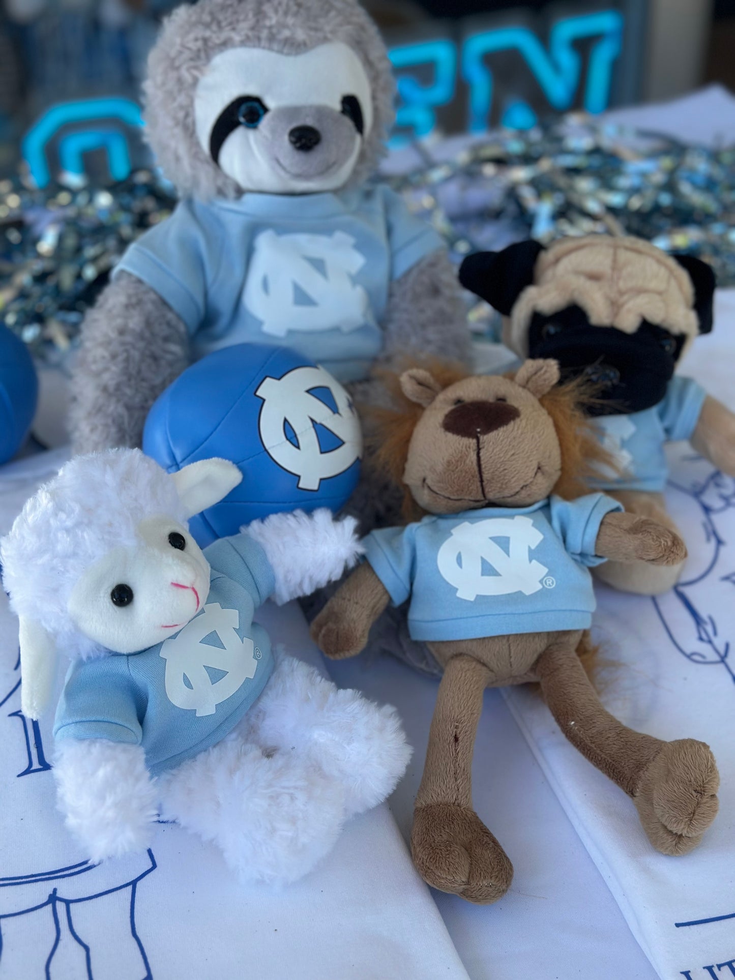 UNC Tar Heels Sloth Stuffed Animal 12"