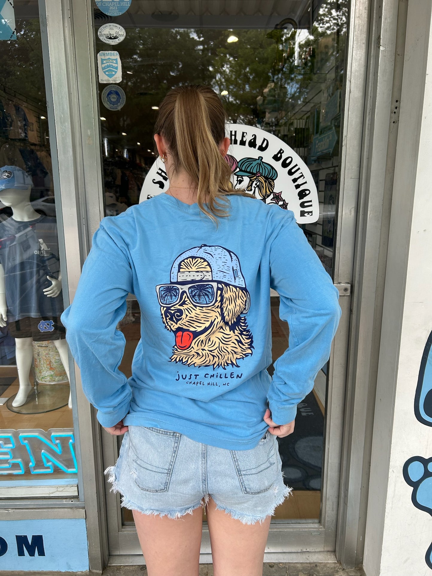 Golden Retriever Just Chillen in Chapel Hill Long Sleeve T-Shirt
