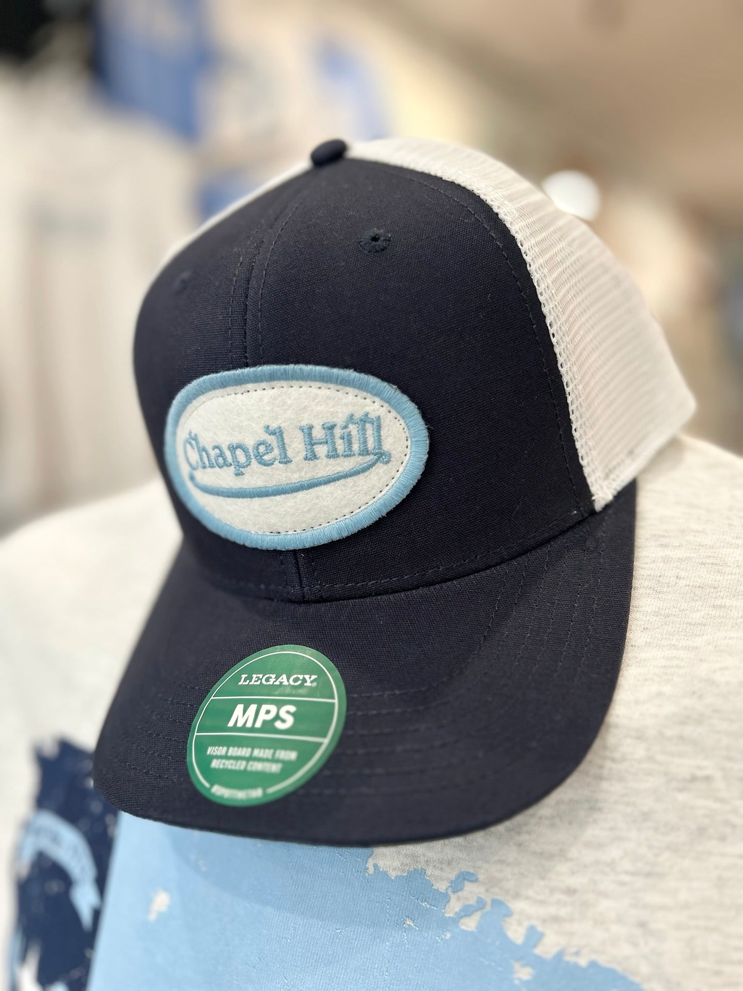 Chapel Hill Navy Trucker Hat with Von Dutch Inspired Logo
