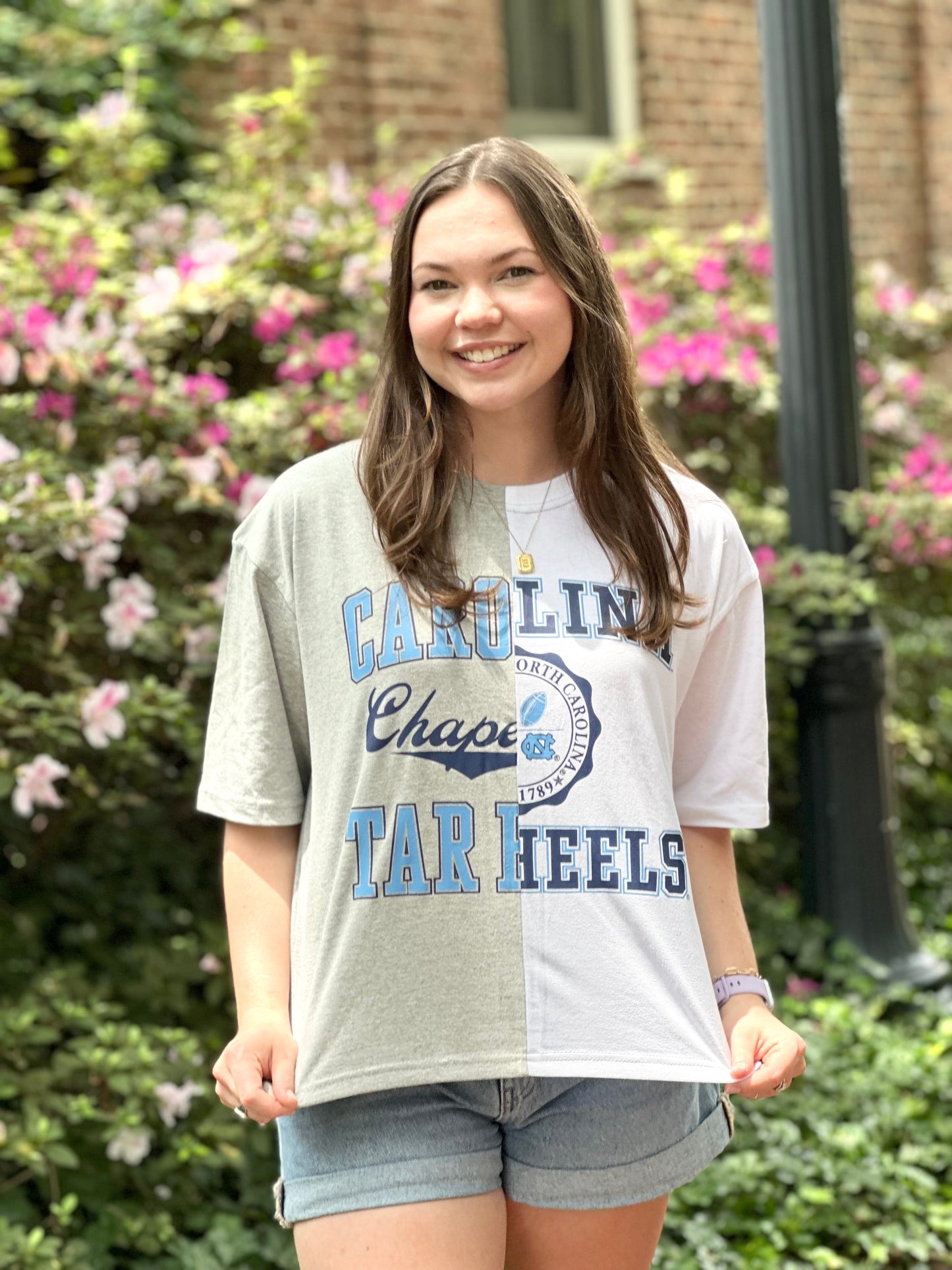 North Carolina Tar Heels Half and Half Cropped T-Shirt