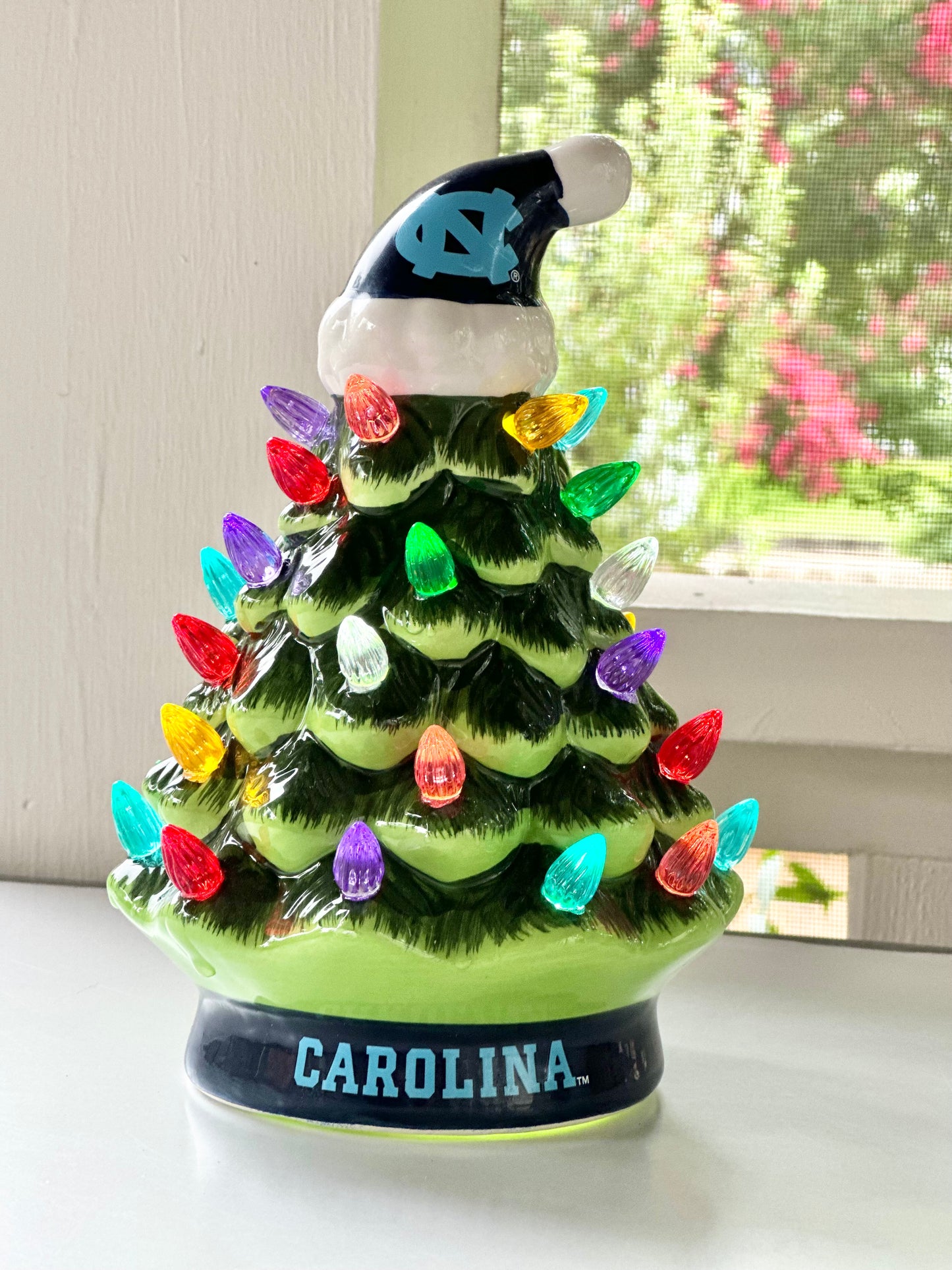 North Carolina Tar Heels Light Up Christmas Tree 8"