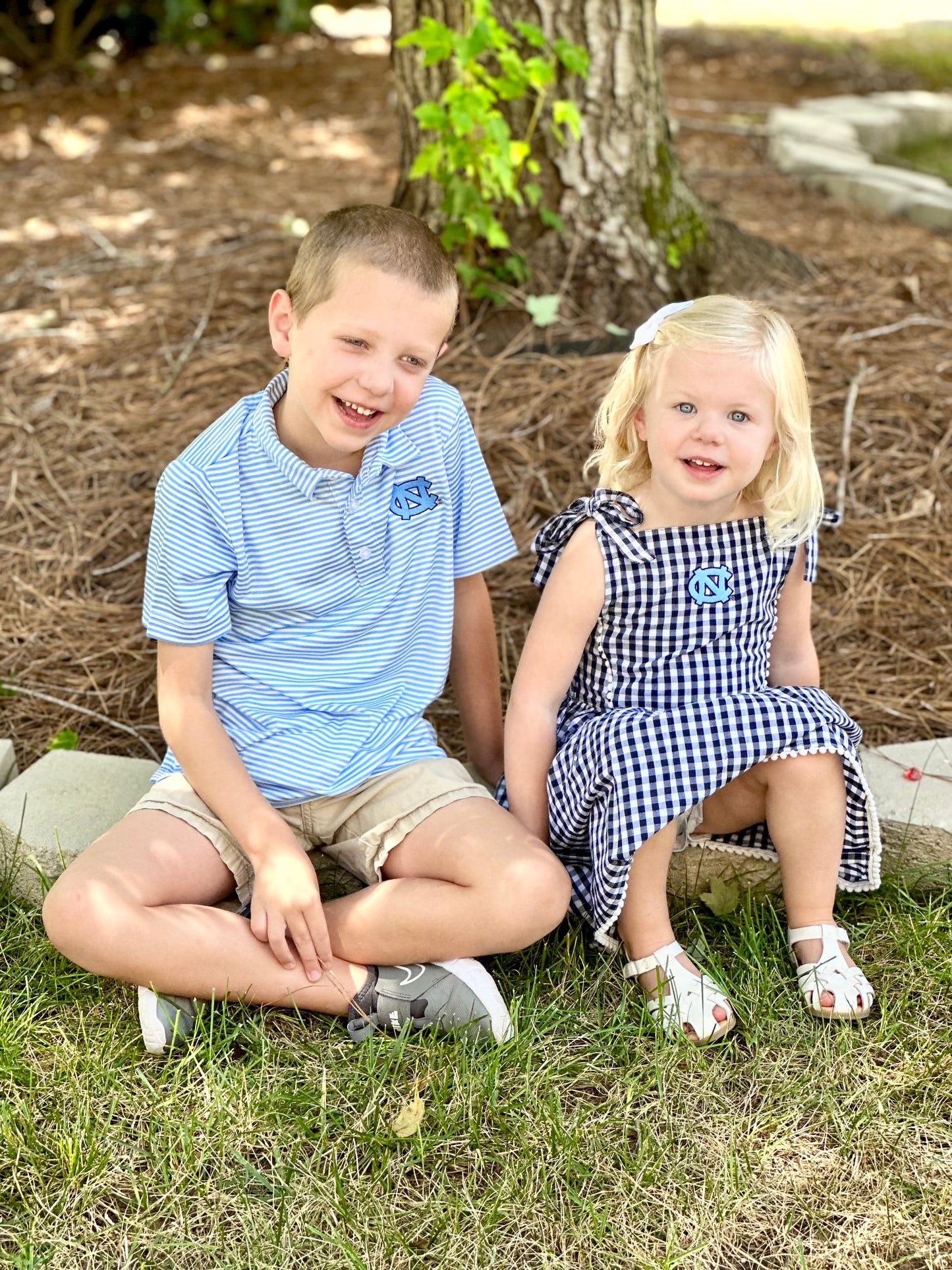 UNC Tar Heels Kid's Striped Polo Carson by Garb