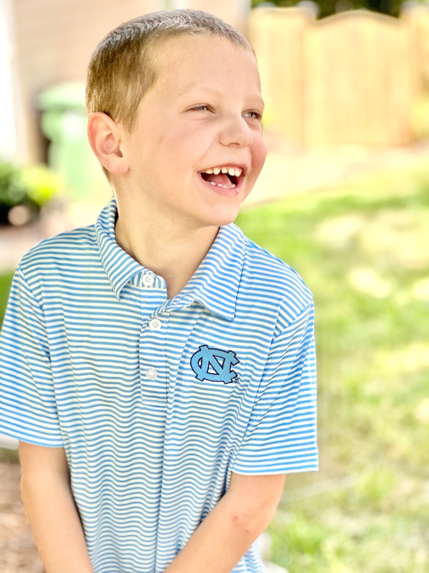 UNC Tar Heels Kid's Striped Polo Carson by Garb