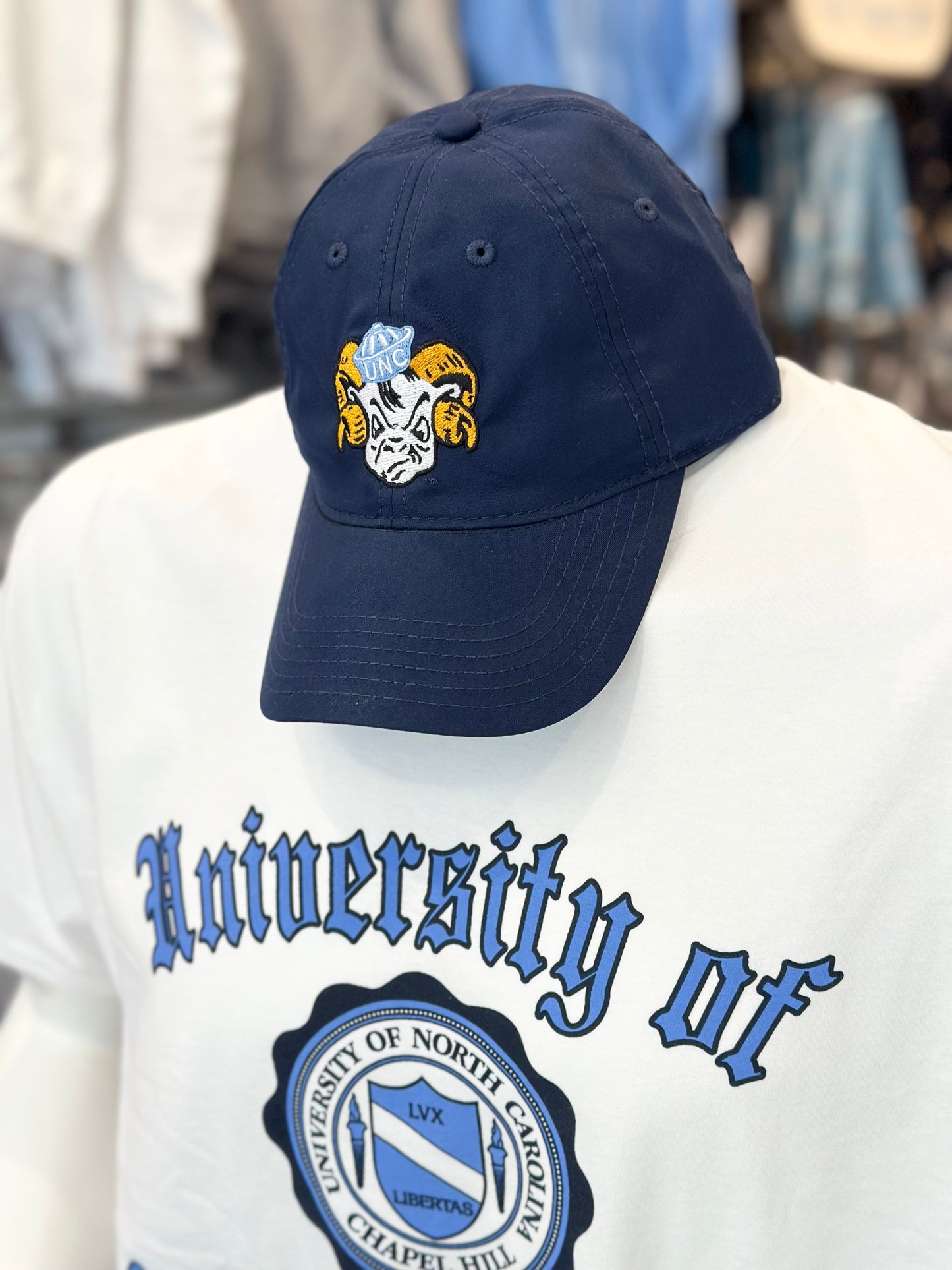 Vintage Rameses Hat in Navy Blue Athletic Dry Fit Material