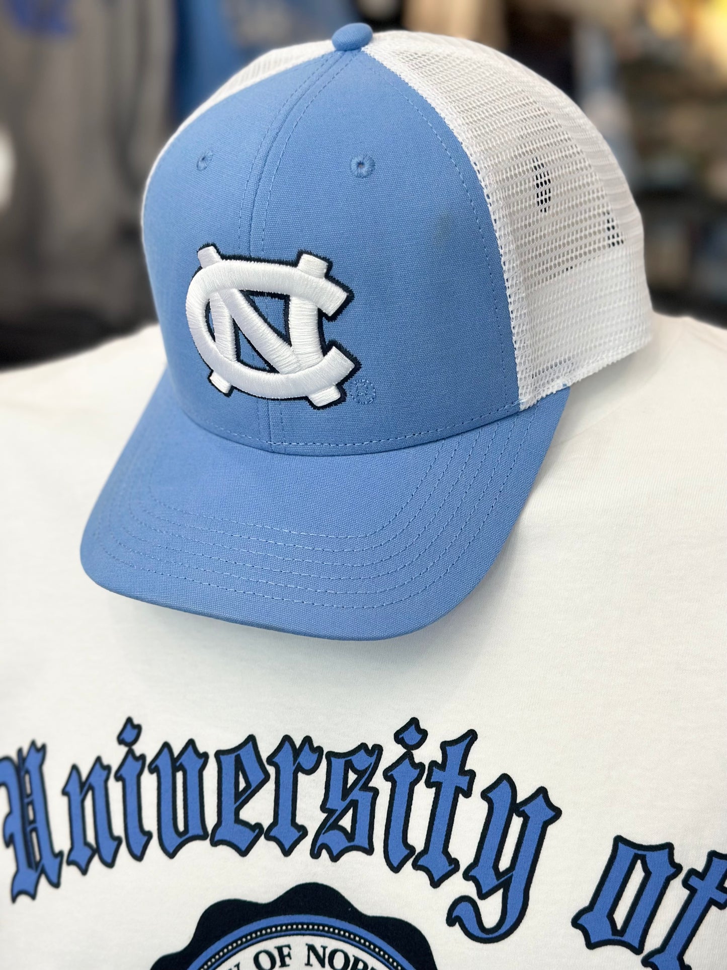 North Carolina Tar Heels Blue UNC Mid-Pro Snapback Trucker Hat MPS