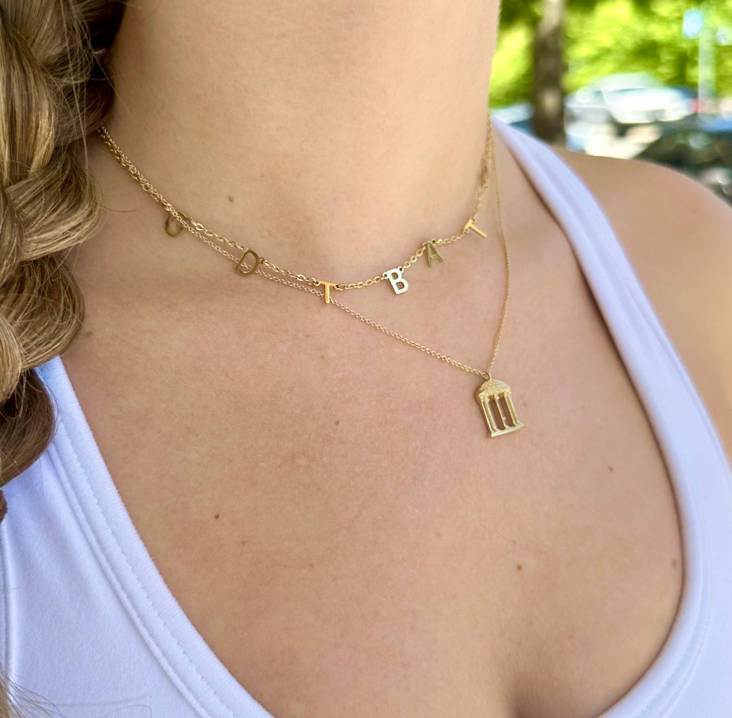 UNC Old Well Necklace by Kyle Cavan Gold