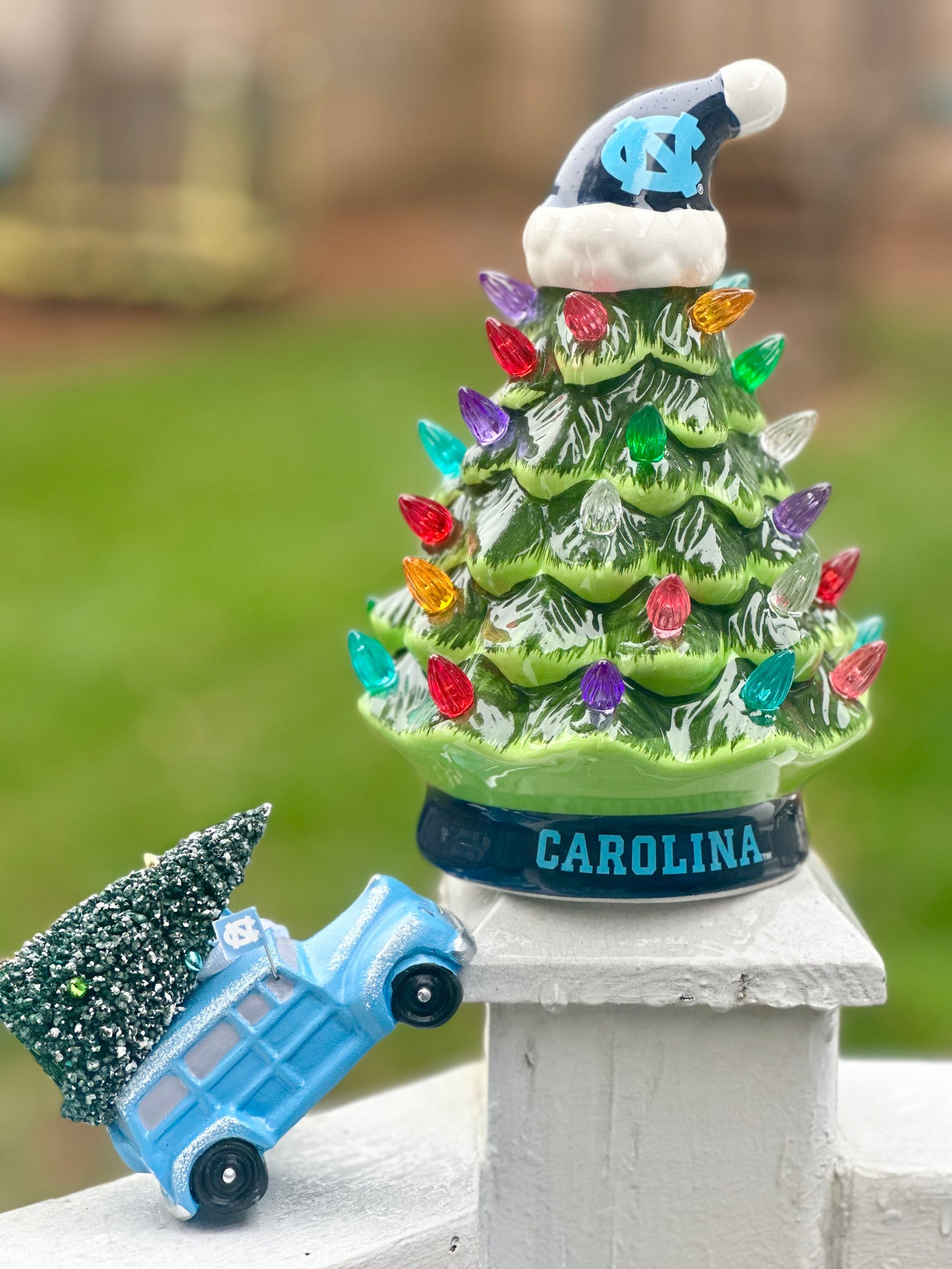 North Carolina Tar Heels Light Up Christmas Tree 8"