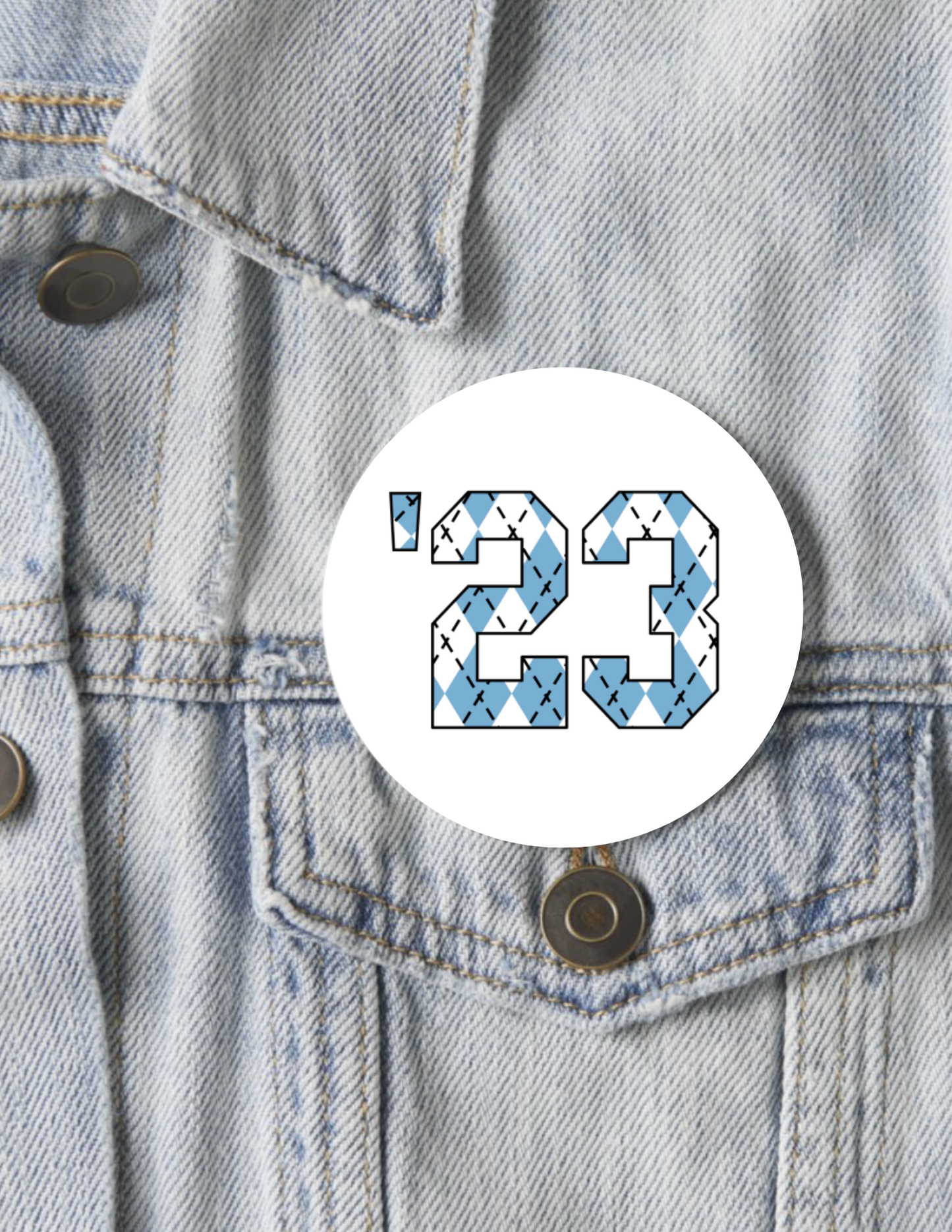 Argyle '23 Button Pin 2.25"