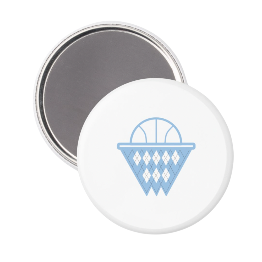 Argyle Basketball Net Button Magnet