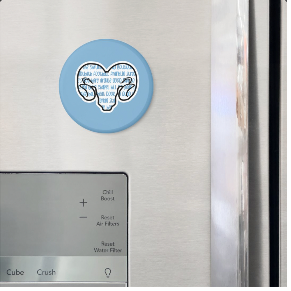 Word Ram Head Button Magnet