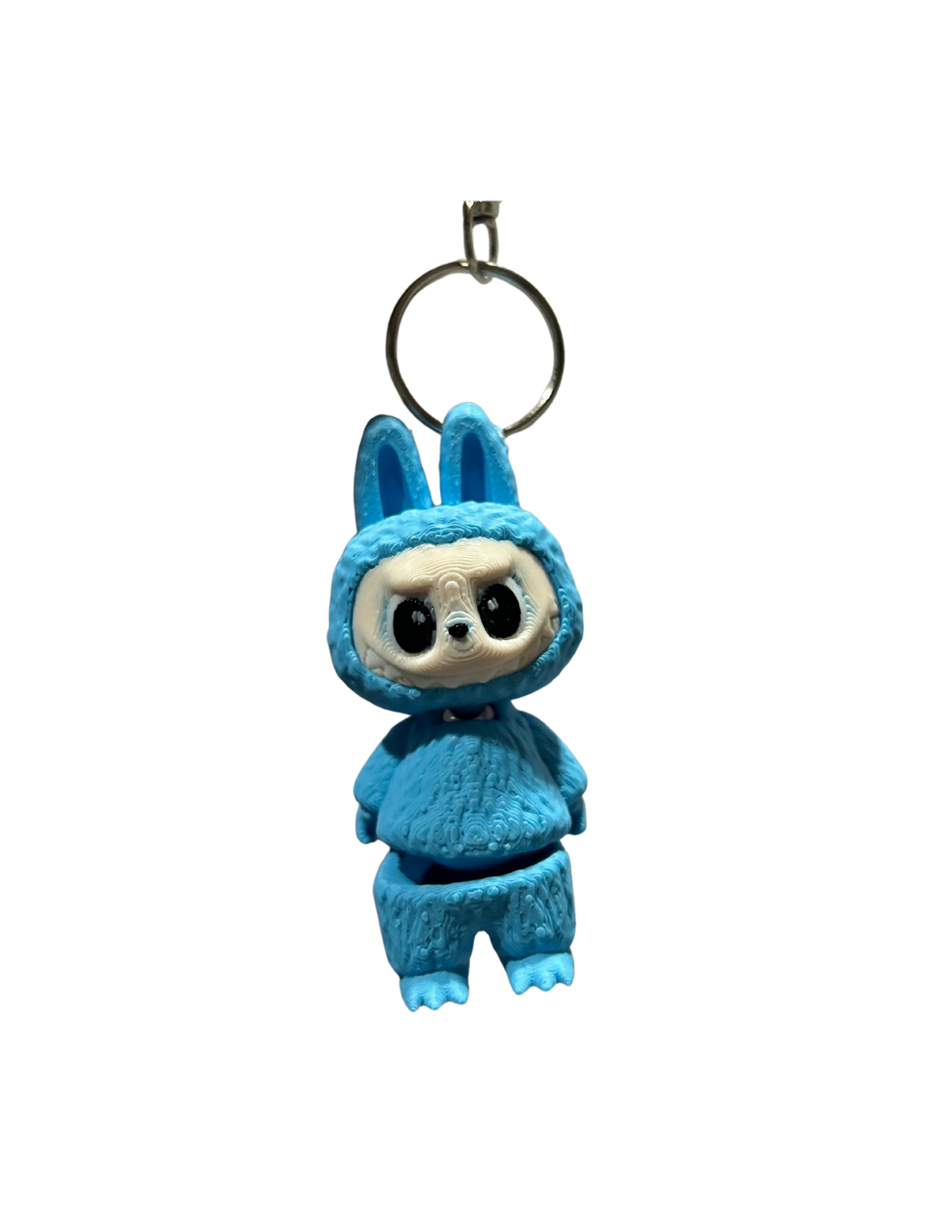 LABUBU&3Dシール新品 Light Blue Labubu 3D Printed Keychain – Shrunken Head