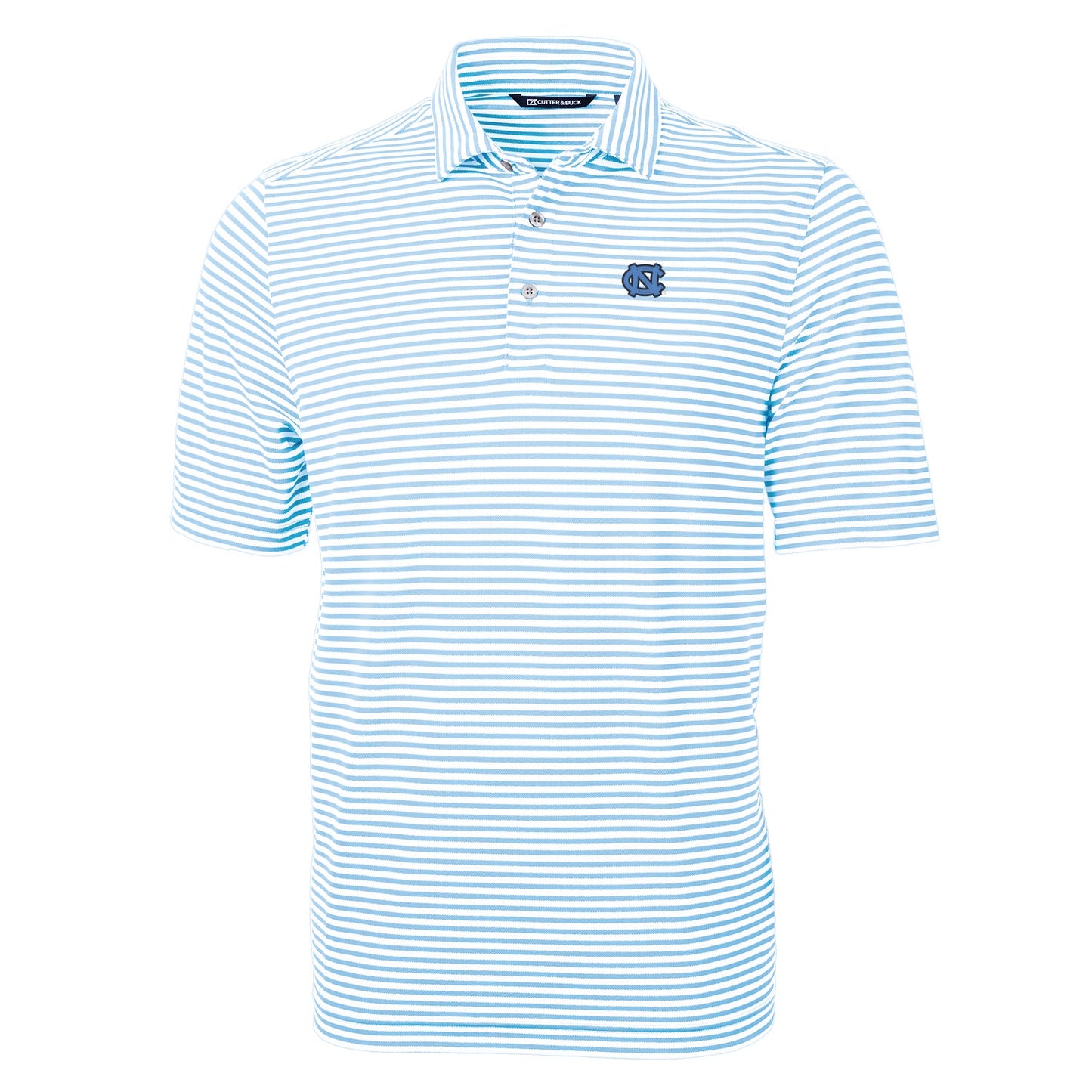 UNC Striped Men's Polo Shirt Eco Recycled by Cutter and Buck