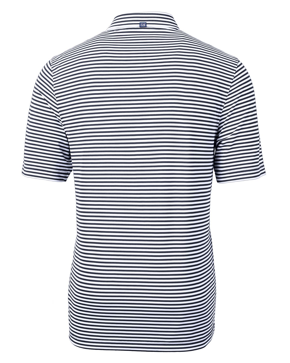 Navy Blue Striped Men's Polo Shirt Eco Recycled by Cutter and Buck