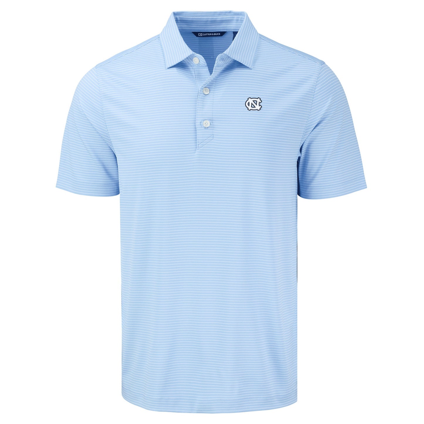 UNC Cutter & Buck Forge Epic Confidence Fine Line Stripe Stretch Recycled Mens Polo