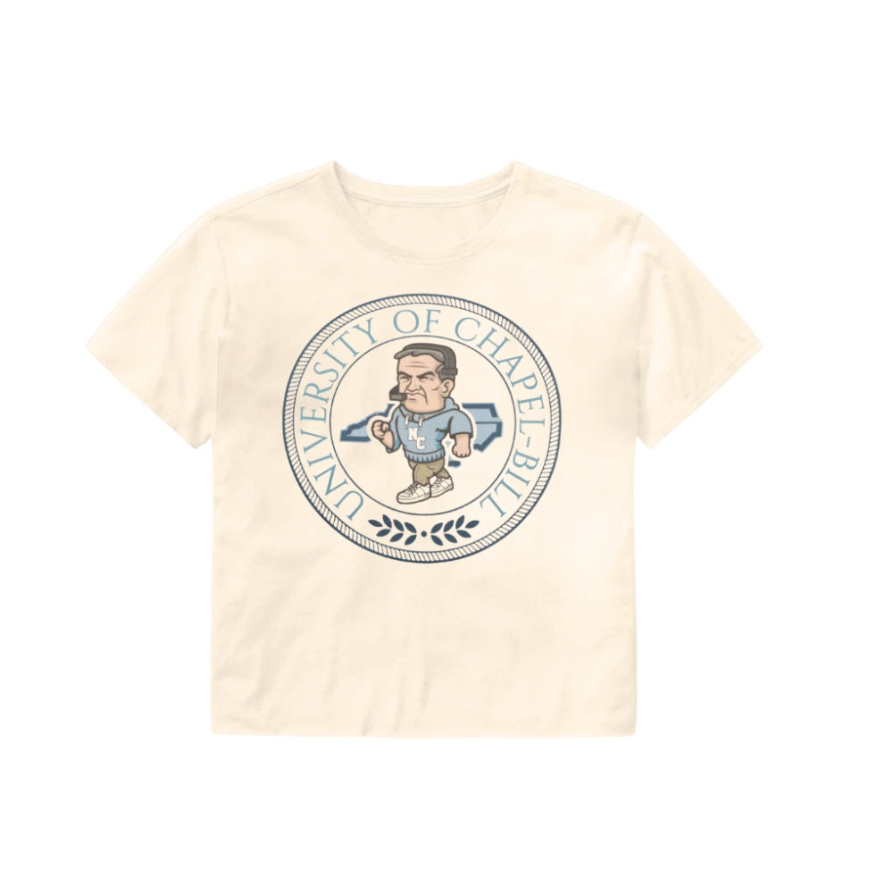 University of Chapel Bill Tan CROPPED T-Shirt by Fan Favorites