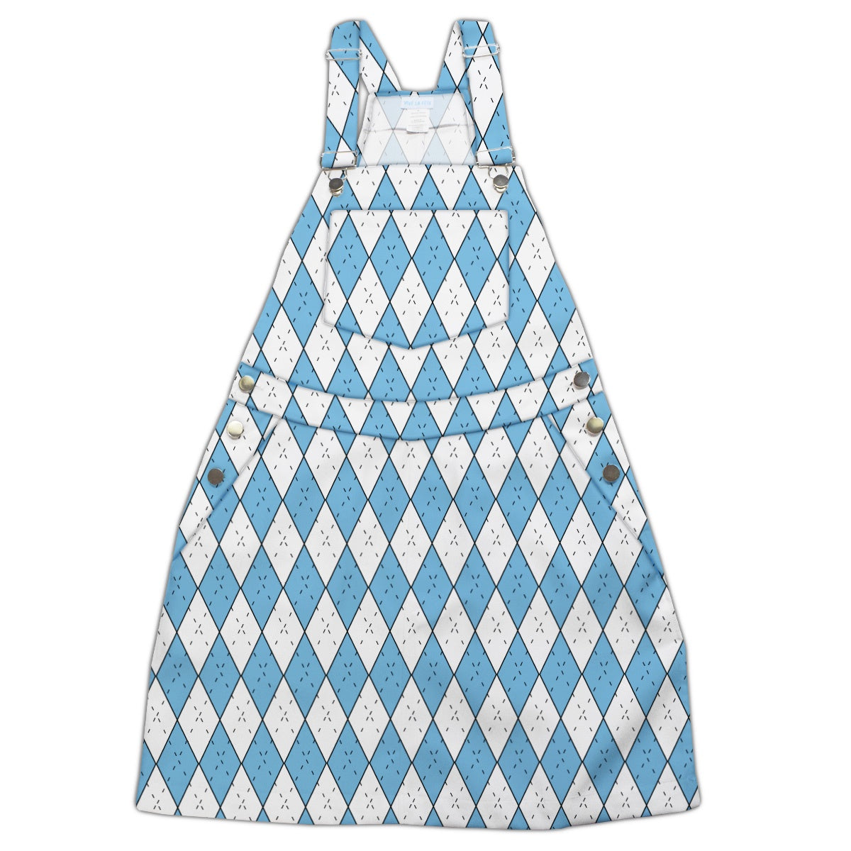 Carolina Blue and White ARGYLE Overalls with Skirt XL Carolina Blue and White ARGYLE Overalls with Skirt XL