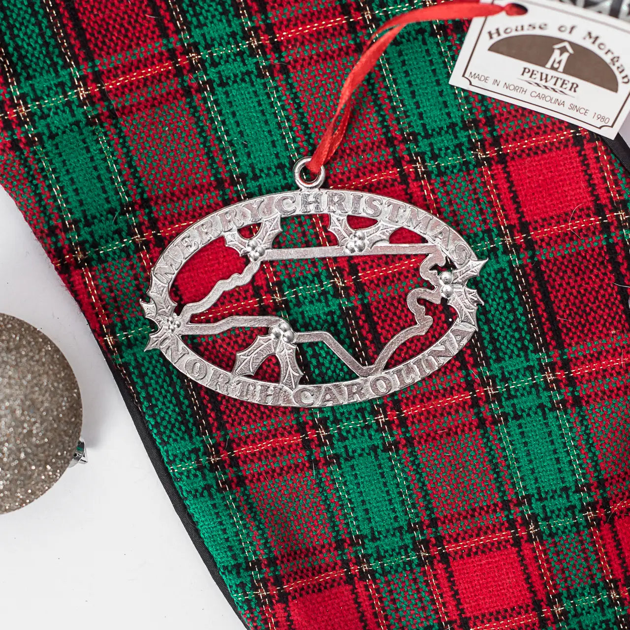 North Carolina Christmas Ornament - Oval Merry Christmas