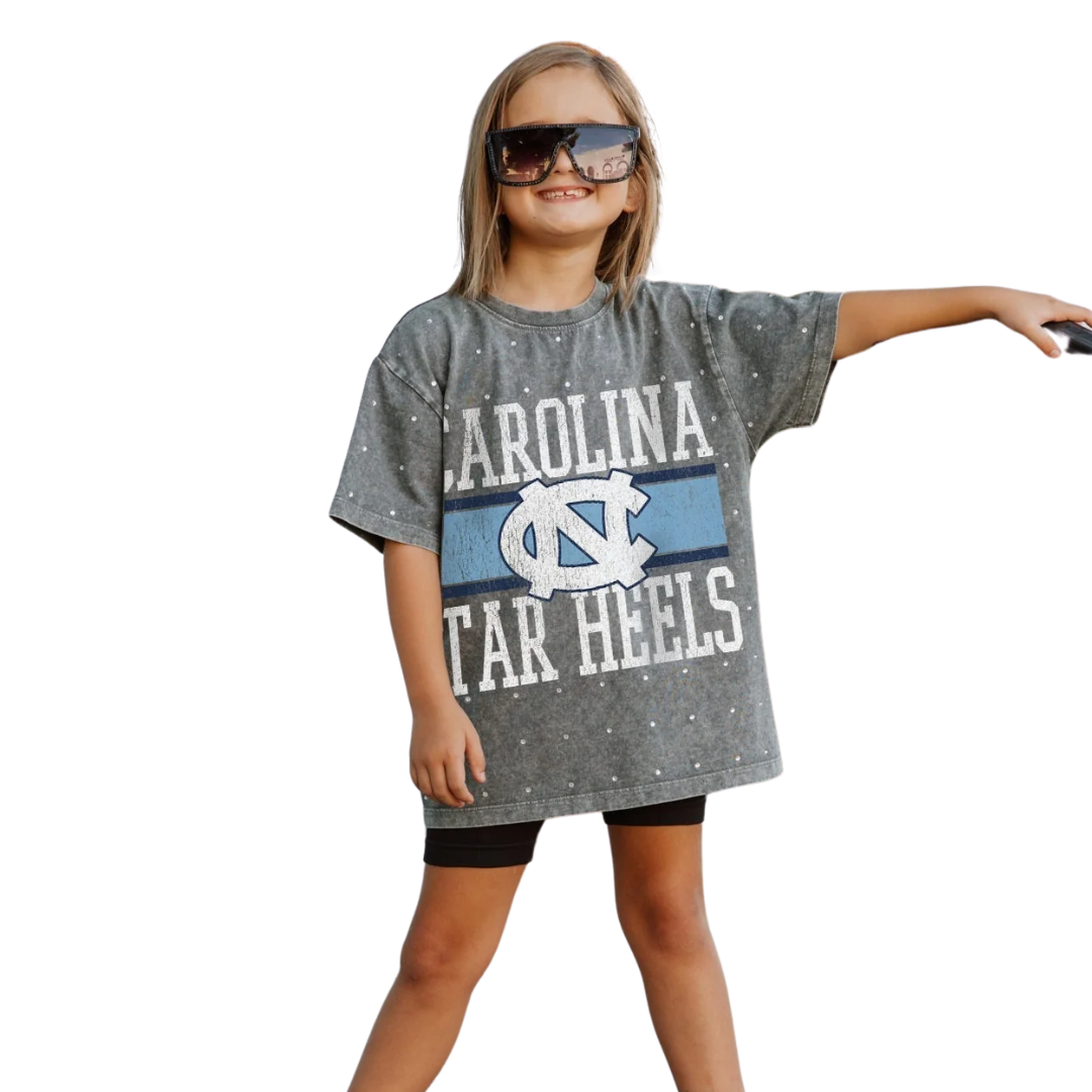 North Carolina Tar Heels Kid's Mini Rhinestone T-Shirt