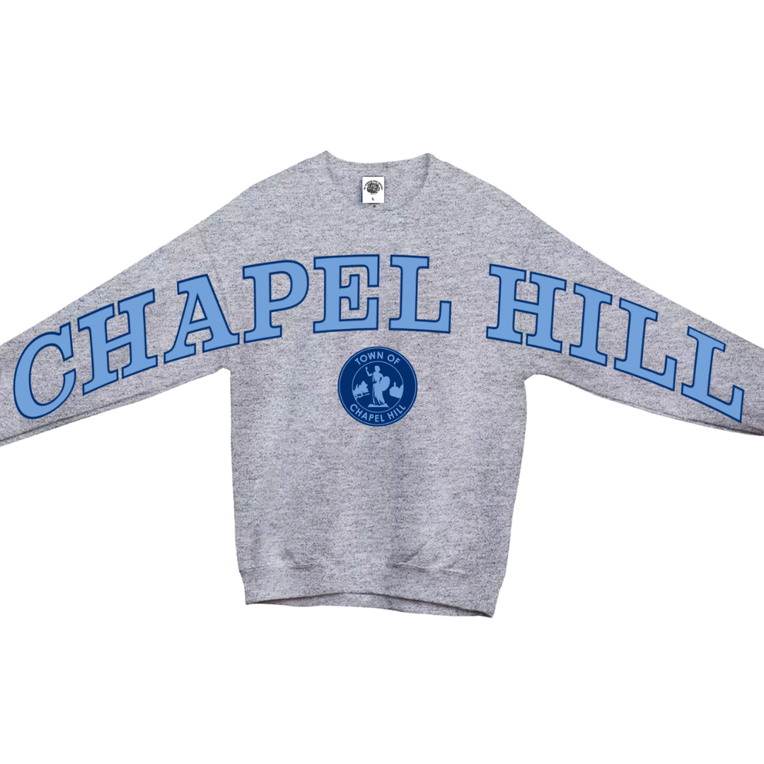 Chapel Hill Crewneck Sweatshirt with Huge Sleeve Print