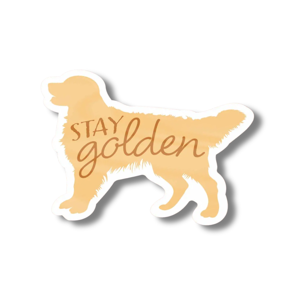Stay Golden - Cute Golden Retriever Dog Sticker