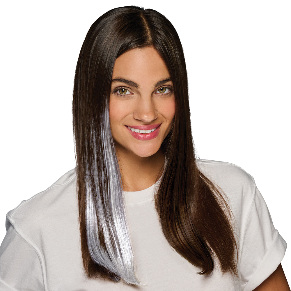 White 18 Inch Straight Clip In Game Day HairUWear