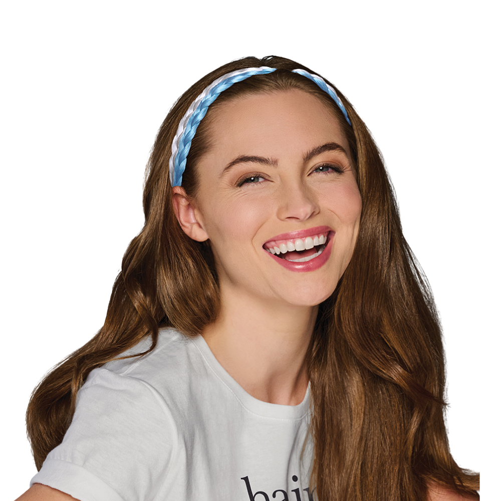 Carolina Blue and White Braided Headband Game Day HairUWear 2 Pack