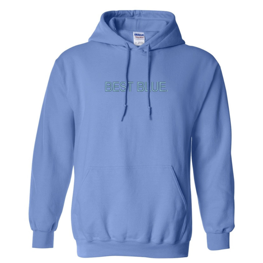 Carolina Blue Best Blue Embroidered Adult Hooded Sweatshirt