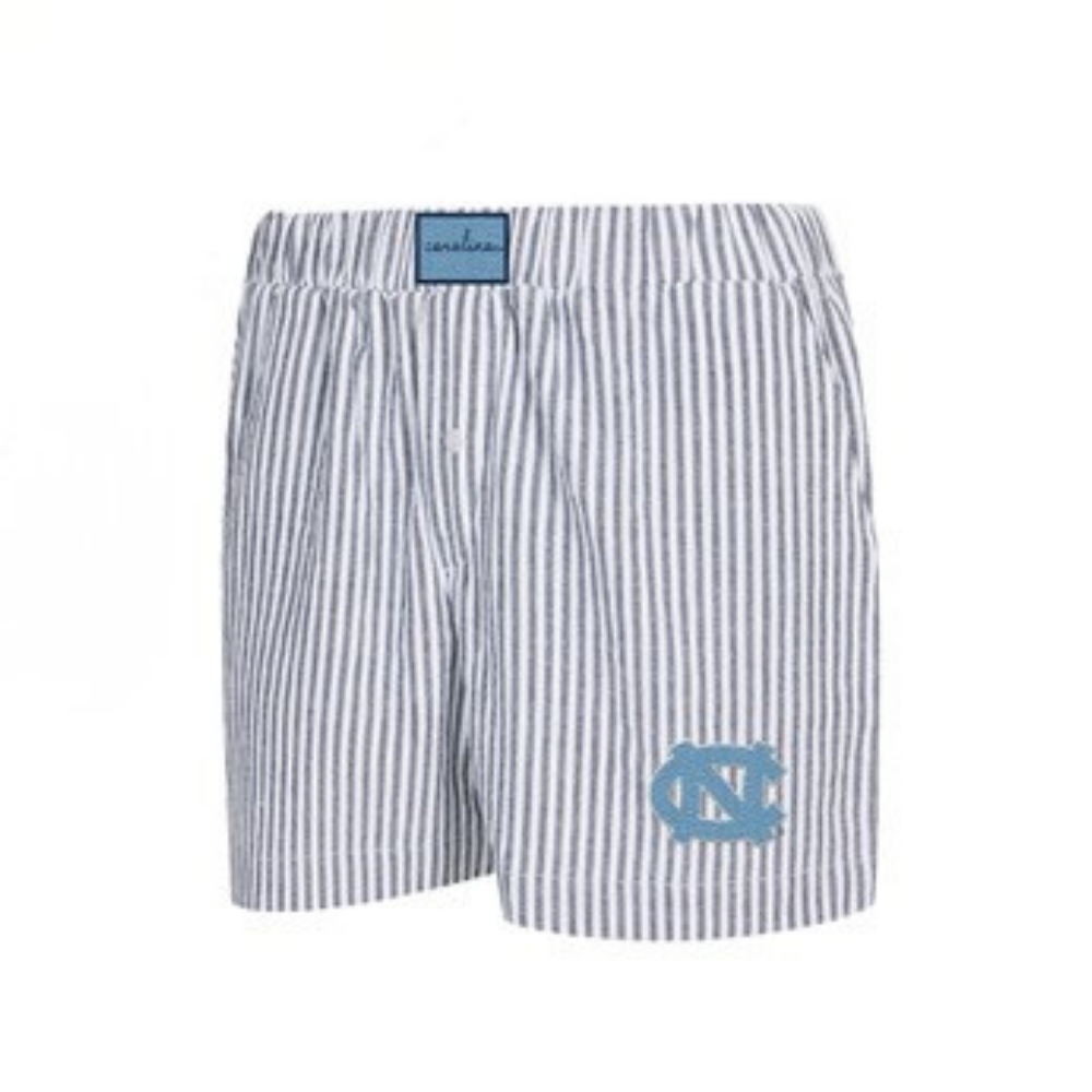 Carolina Tar Heels Gray Seersucker Women's Pajama Shorts
