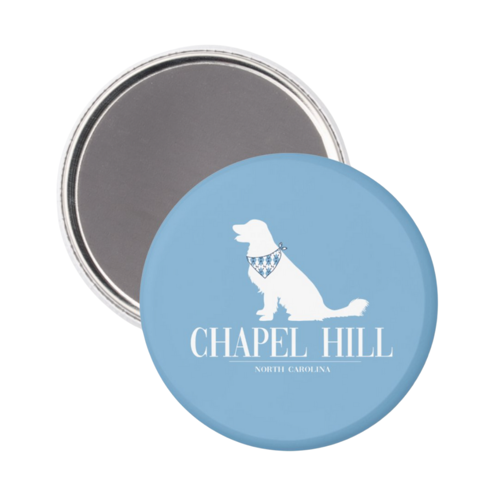 Chapel Hill Dog Bandana Button Magnet 2.25"