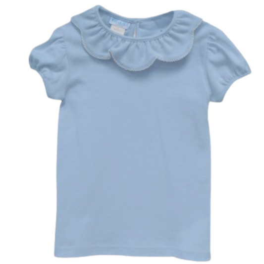 Knit Short Puffy Sleeve Light Blue Toddler Tee Shirt