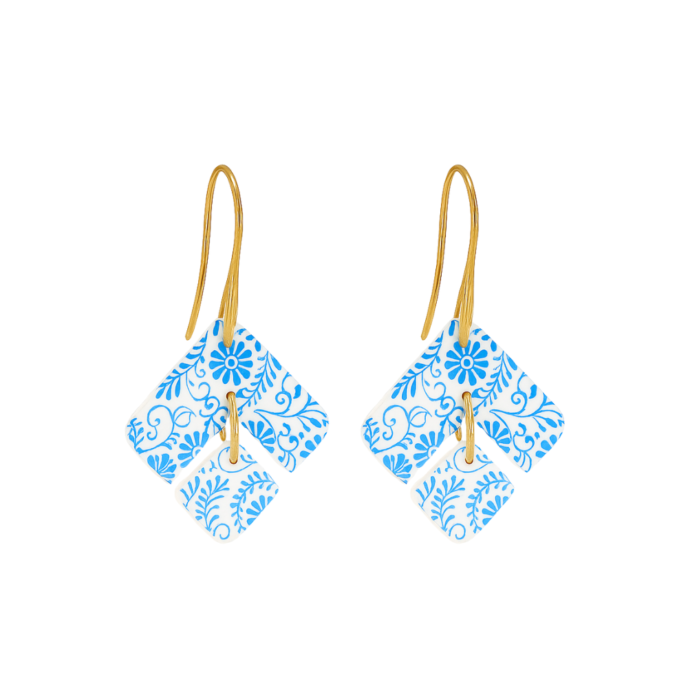 Carolina Blue Floral Liza Earrings