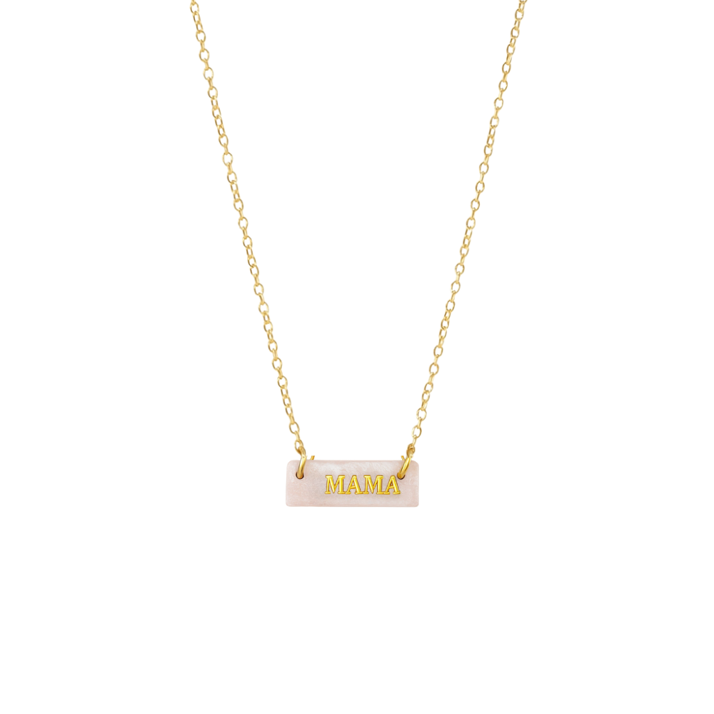 Pearl MAMA Bar Necklace