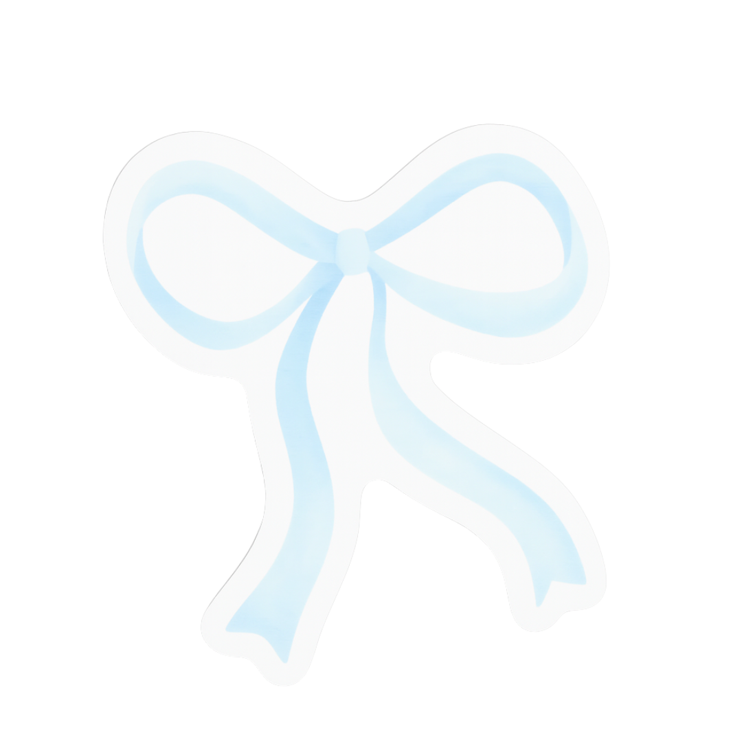 Watercolor Blue Bow Sticker