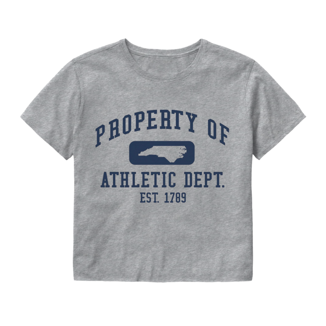 Property of North Carolina Athletic Department Cropped T-Shirt