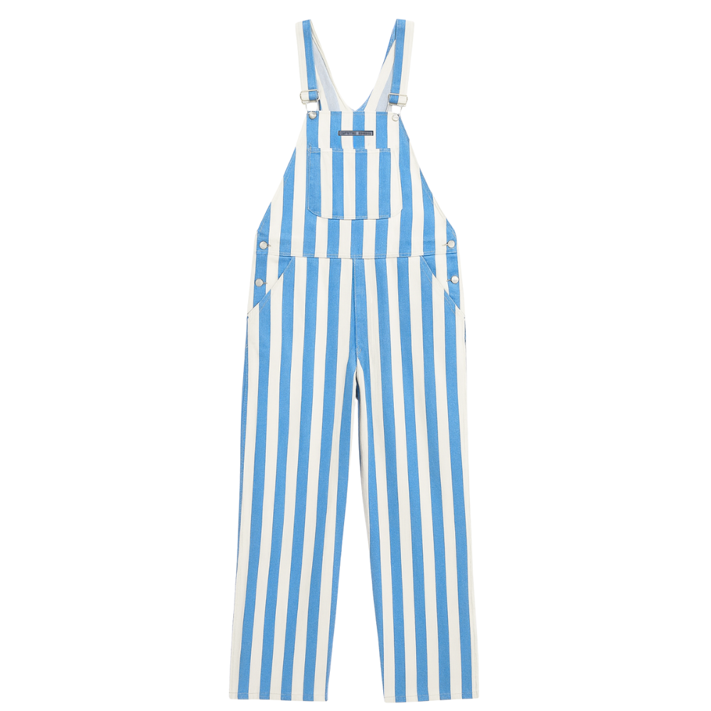 Carolina Blue and White Striped Overalls Game Day Bibs Striped