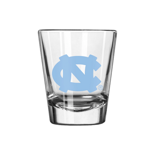 Carolina Tar Heels Interlock 1.5 Oz Clear Shot Glass