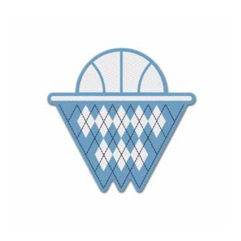 Argyle Basketball Net 3" Embroidered Patch with Adhesive