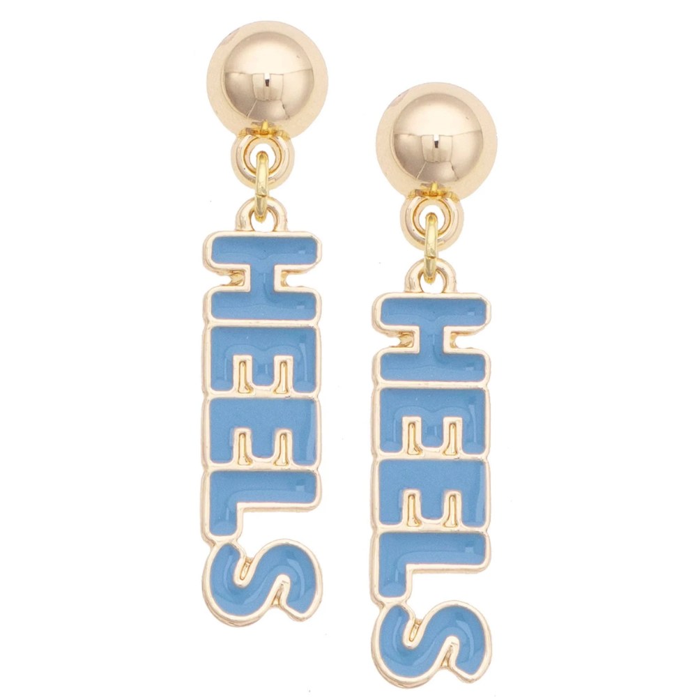 North Carolina Tarheels Puffy Nameplate Earrings - Main View - Canvas Style